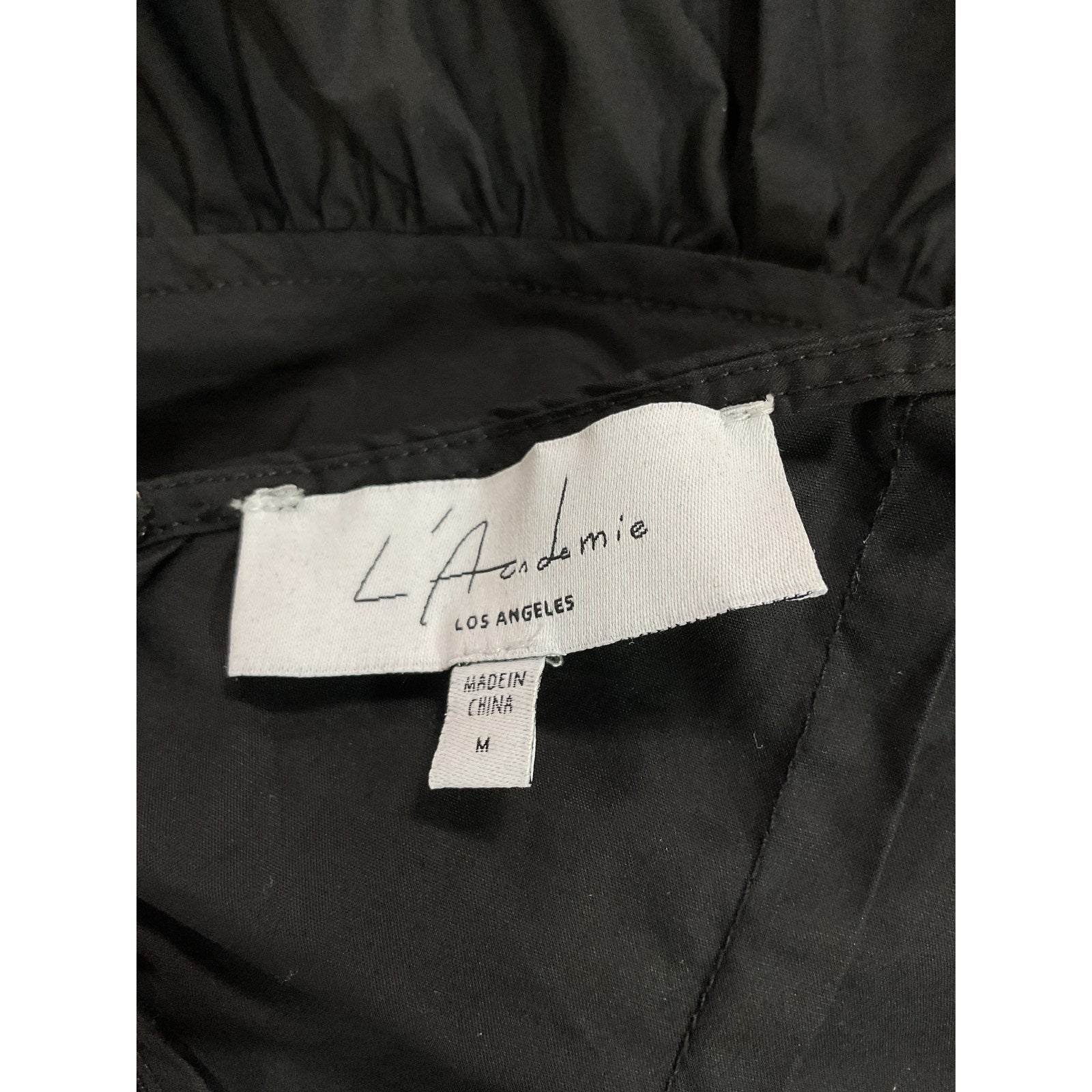 L'Academie 'Stanza' Black Poplin Halterneck Midi Dress Size M