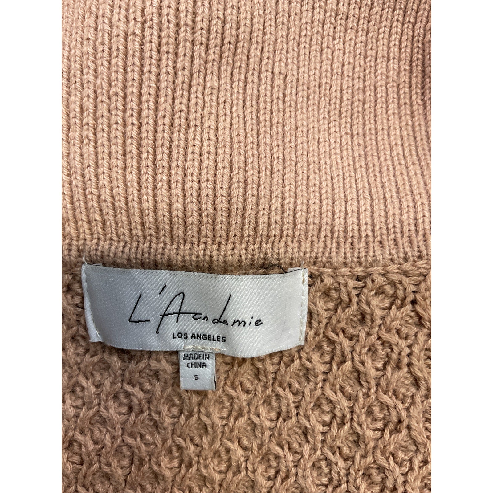L'Academie X 'Lindsi' Beige Lane Miles Cable Pullover Size S