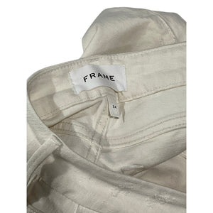 Frame Chic Cream Le Crop Mini Boot Denim Jeans Size 24