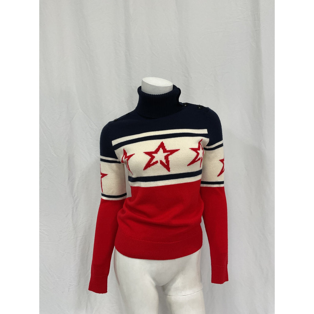 Perfect Moment Red Merino Wool Chopper Sweater Size XS
