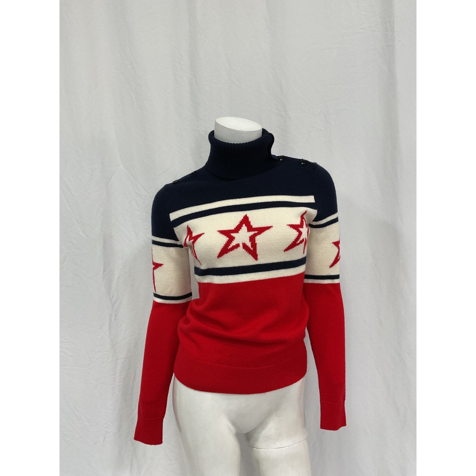 Perfect Moment Red Merino Wool Chopper Sweater Size XS