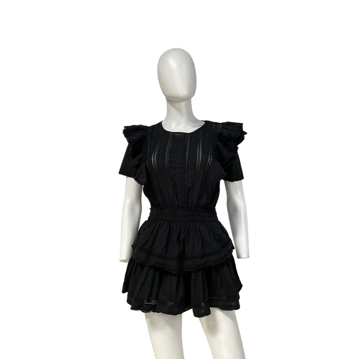 Loveshackfancy 'Natasha' Black Cotton Mini Dress Size P