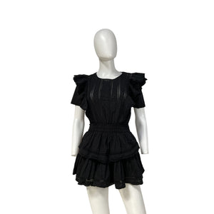 Loveshackfancy 'Natasha' Black Cotton Mini Dress Size P