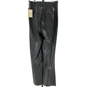 Mother Pleated Faux Leather Straight Leg Black Tunnel Vision Pants Size 24