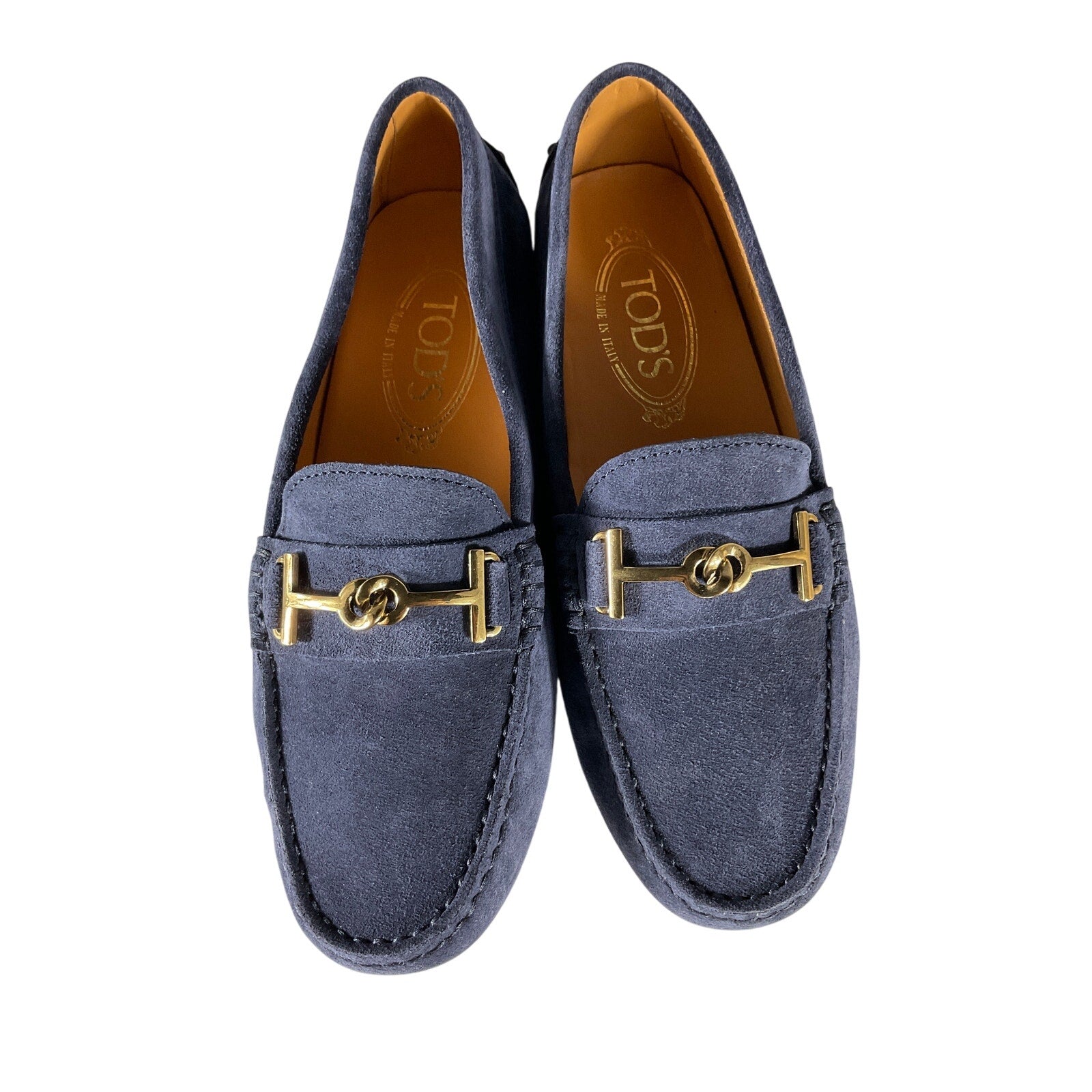 Tod's Gommino 'Driving' Blue Suede Shoes Size 6