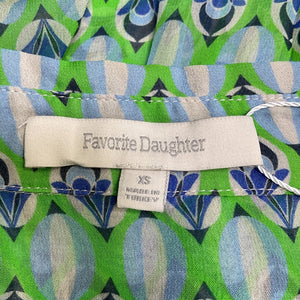 Favorite Daughter Retro Green Friday Button Down Shirt Size XS