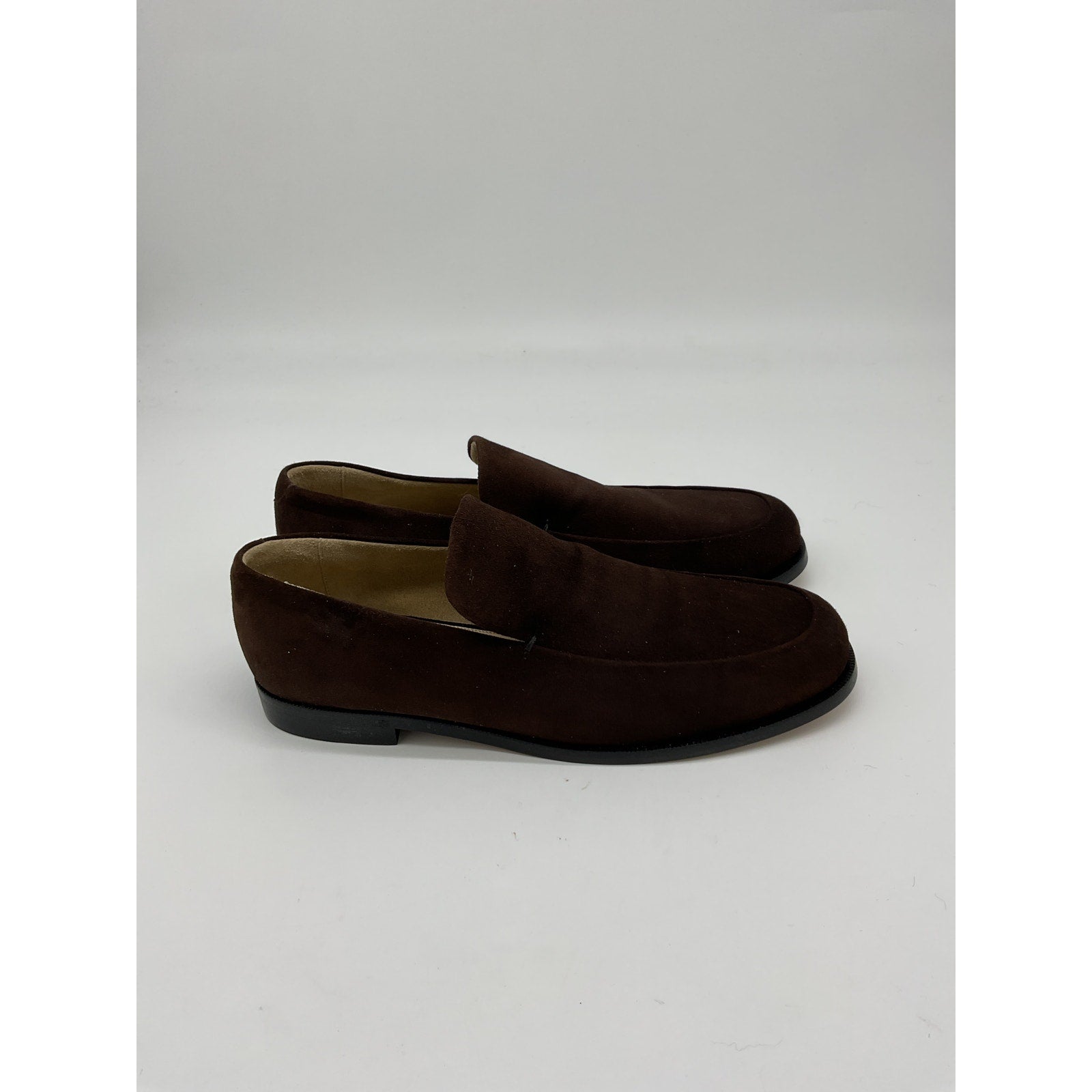 Khaite 'Alessio' Brown Leather Suede Loafers Size 11