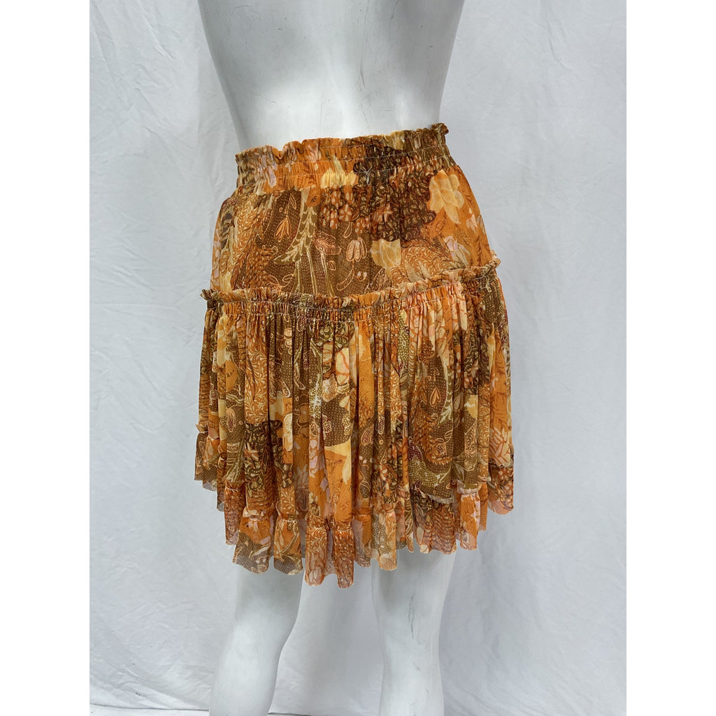 Misa Los Angeles 'Marion' Gold Polyester Skirt Size XS