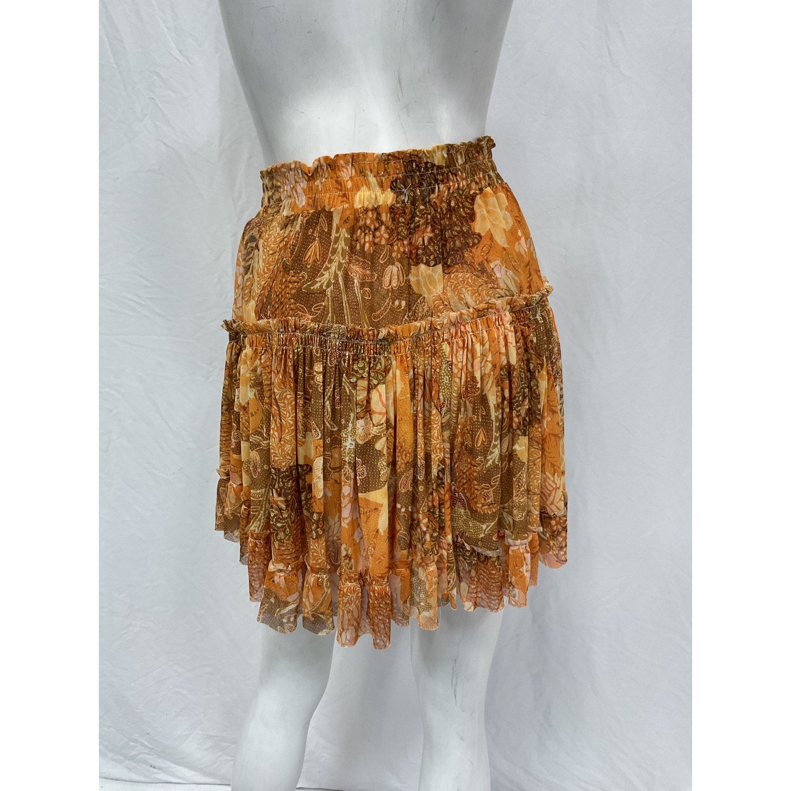Misa Los Angeles 'Marion' Gold Polyester Skirt Size XS