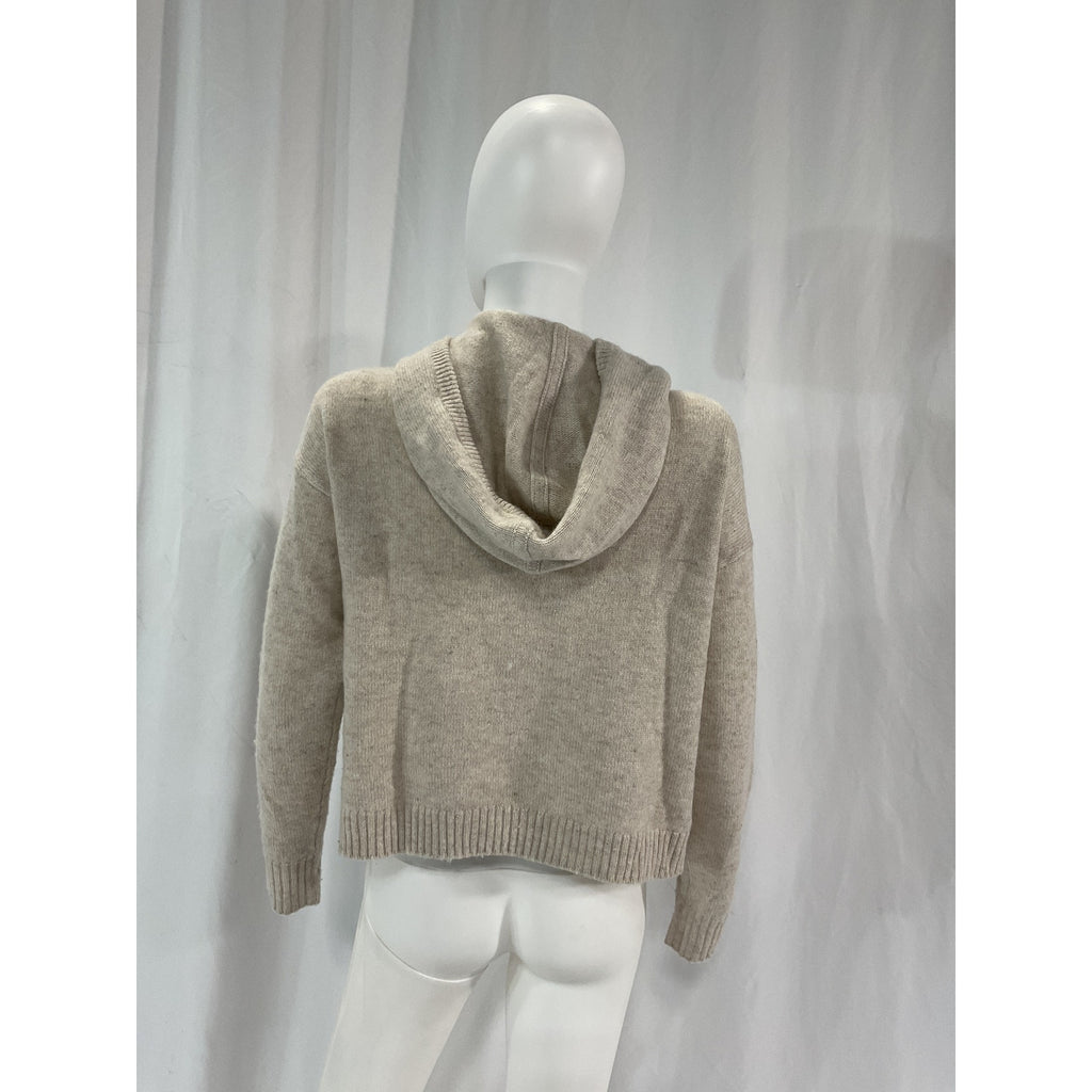 Autumn Cashmere Beige Pointelle Knit Cashmere Hoodie Size XS