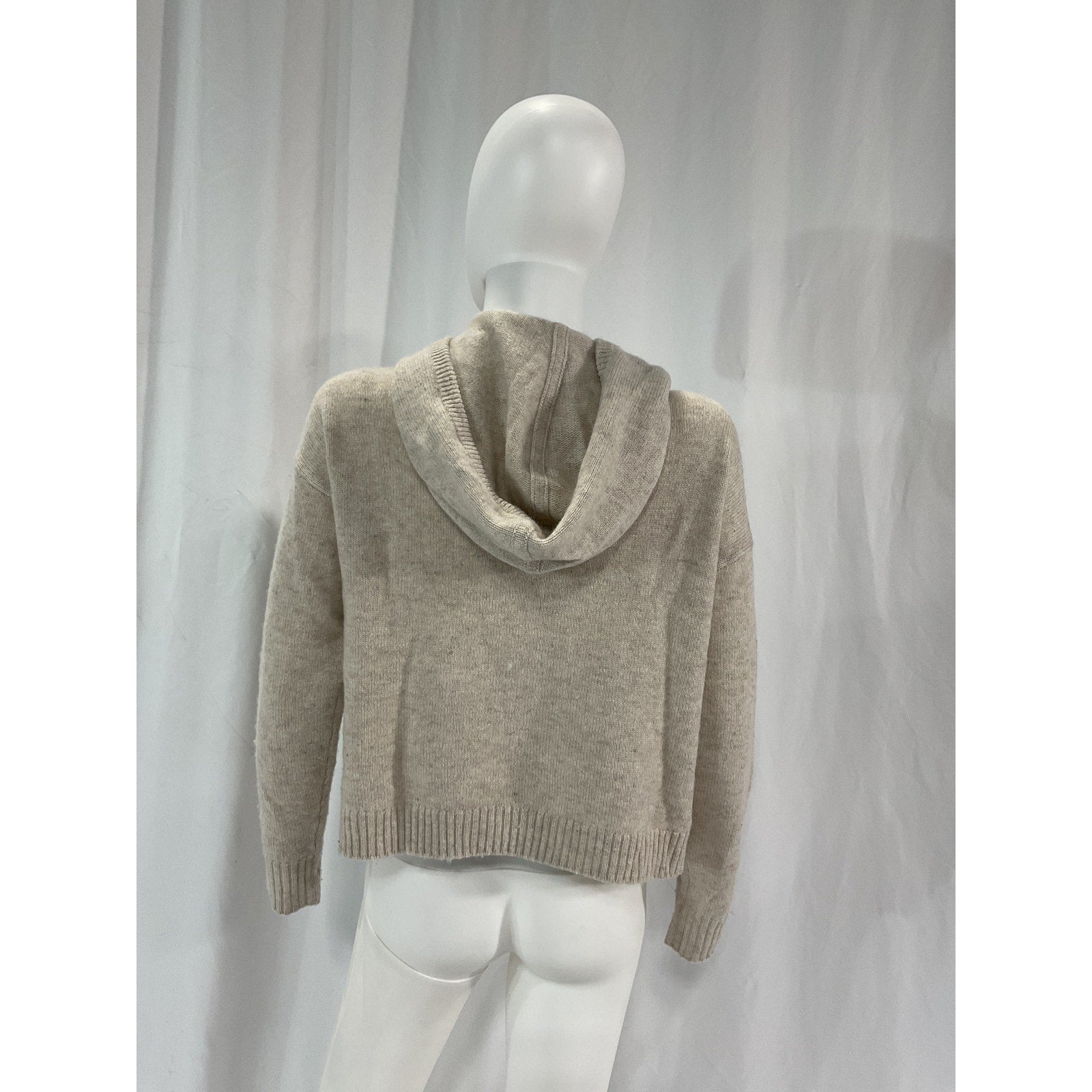 Autumn Cashmere Beige Pointelle Knit Cashmere Hoodie Size XS
