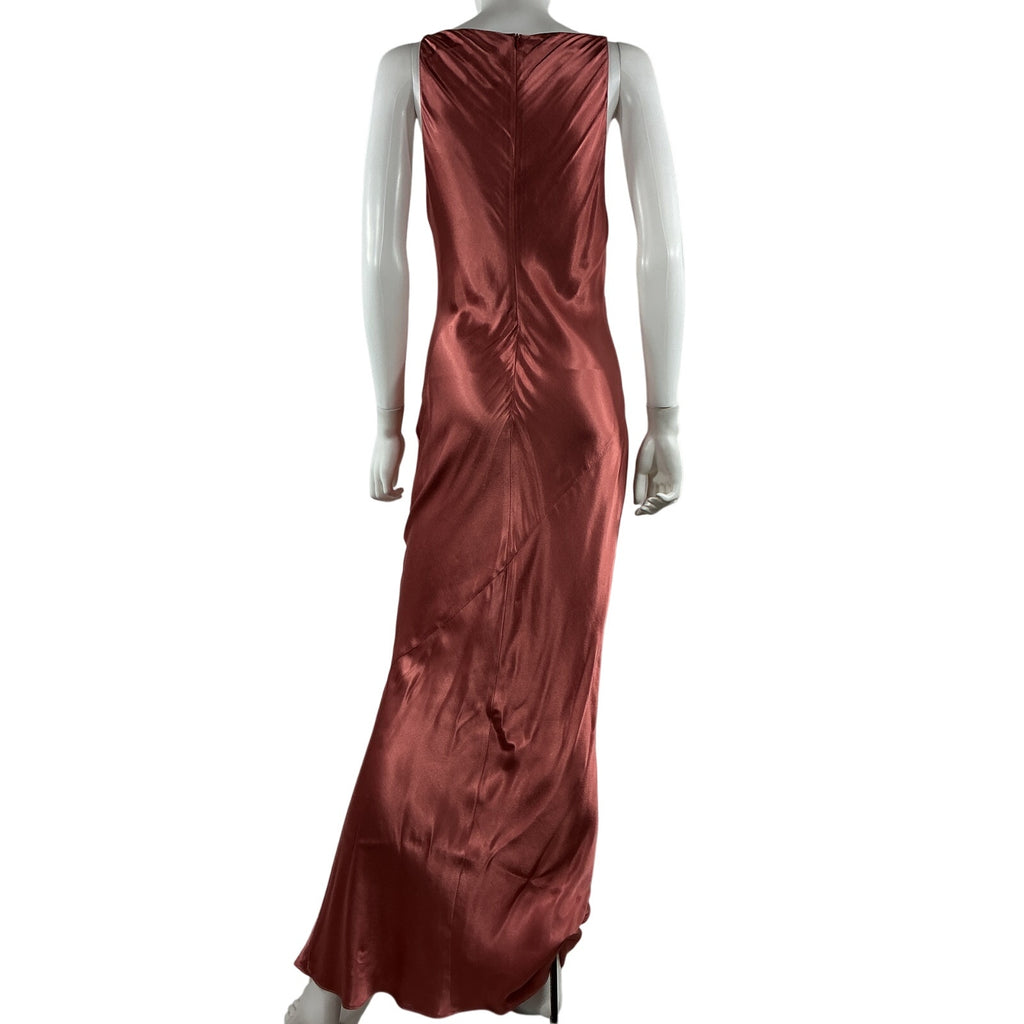 Shona Joy La Lune Pink Lenzing Ecovero High Neck Cowl Midi Dress Size 6