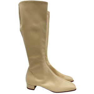 By Far Sleek Beige Edie Tall Boots Size 37 EU / US 7