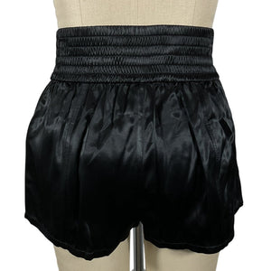 Alexander Wang Smocked Black Wide Elastic Shorts Size XS NWT
