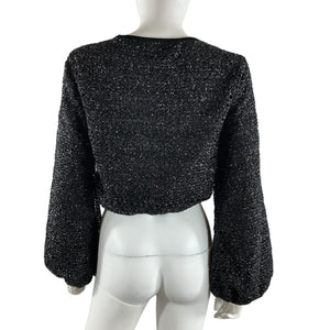 House Of Harlow 1960 Shimmery Noir Meera Top Blouse Size S