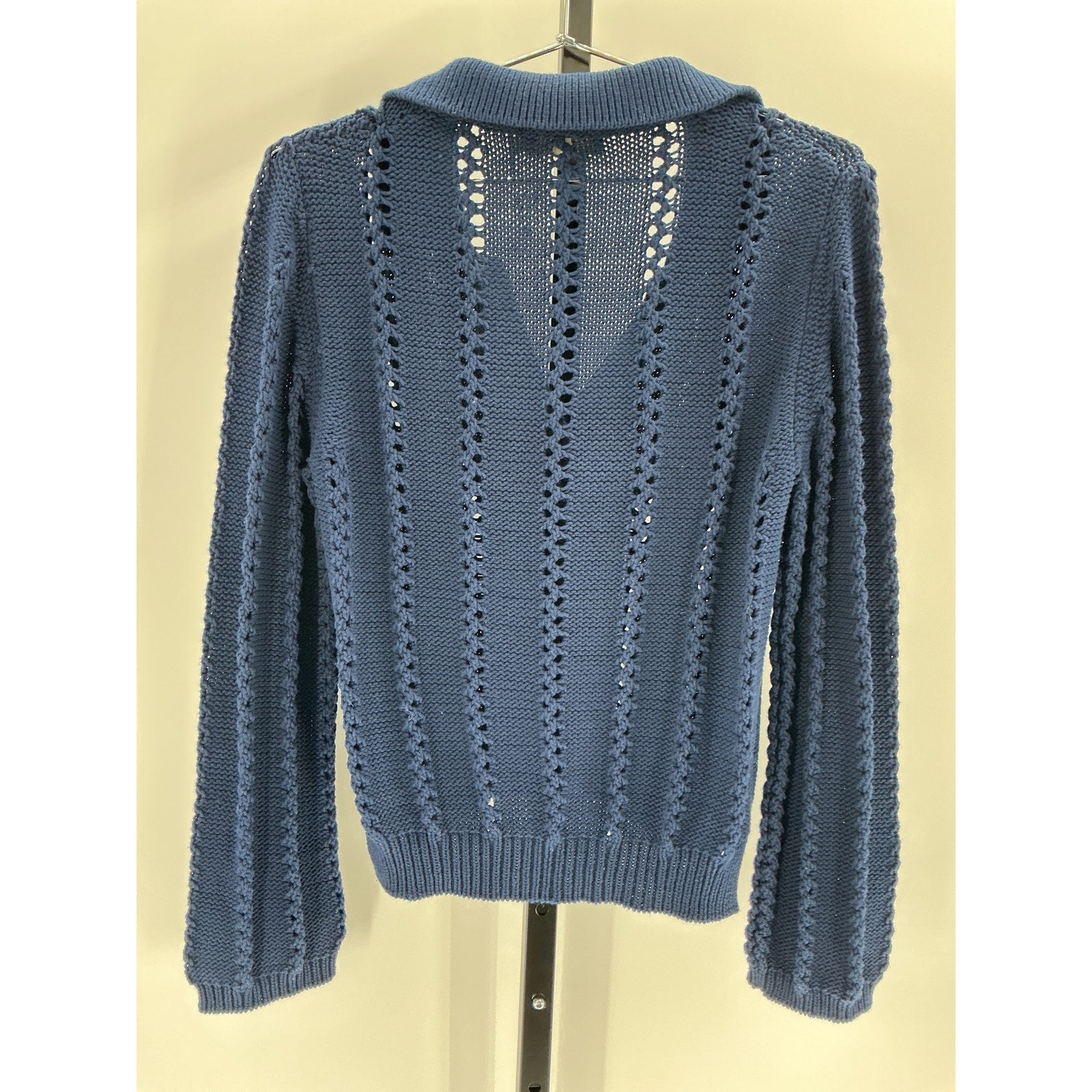Jonathan Simkhai 'Berenice' Blue Cotton Polo Size S