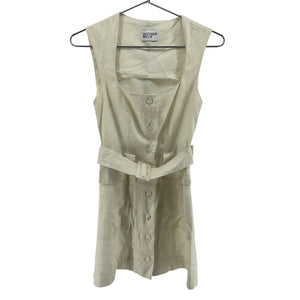 Matthew Bruch Linen Cream Apron Cargo Mini Dress Size 1