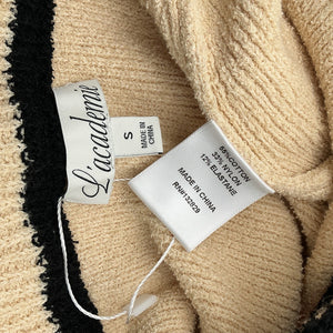 L'Academie Knit Beige Elektra Mini Skirt Size S