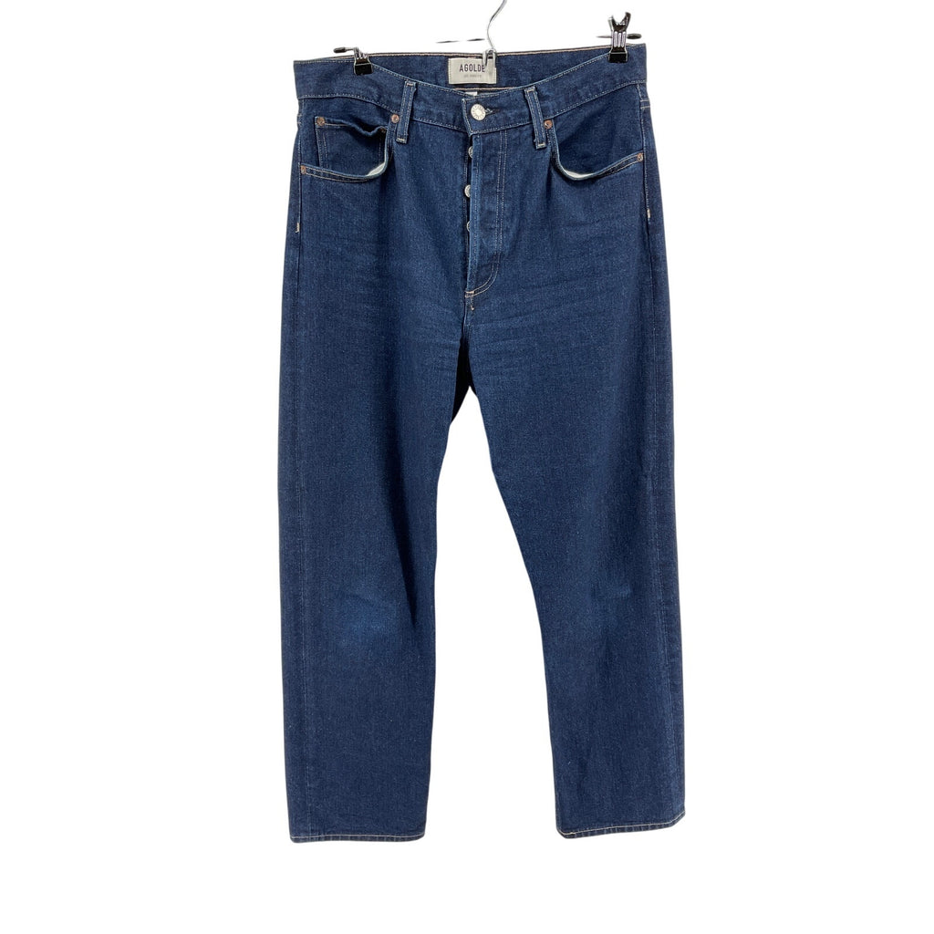 Agolde '90'S' Blue Cotton Pinch Waist High Rise Straight Jean Size 29