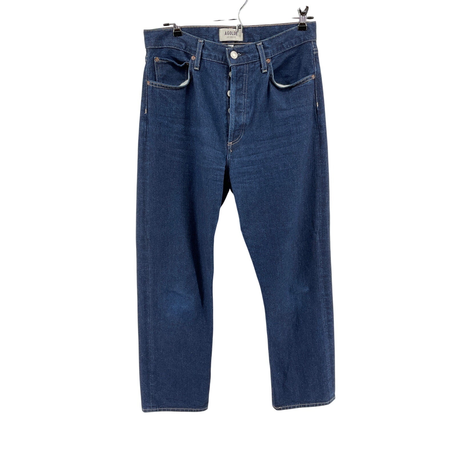 Agolde '90'S' Blue Cotton Pinch Waist High Rise Straight Jean Size 29