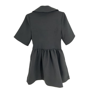 Ganni Sleek Black Half Zip Minidress Size 34 EU / US 2