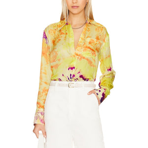 L'Academie Vibrant Yellow Lenae Shirt Size S