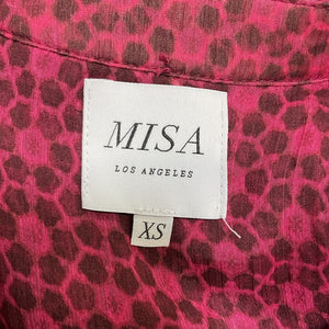 Misa Los Angeles Ruffled Cardinal Tile Ilona Dress Size XS