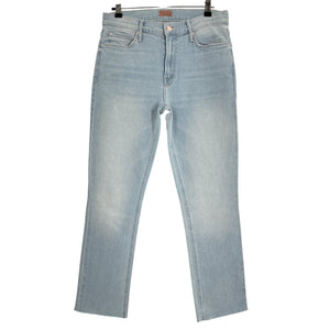 Mother Classic Blue The Mid Rise Dazzler Crop Fray Denim Jeans Size 29