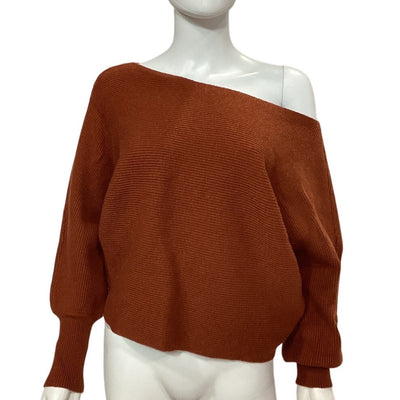 House Of Harlow 1960 Ribbed Burnt Orange Winifred Sweater Size XS