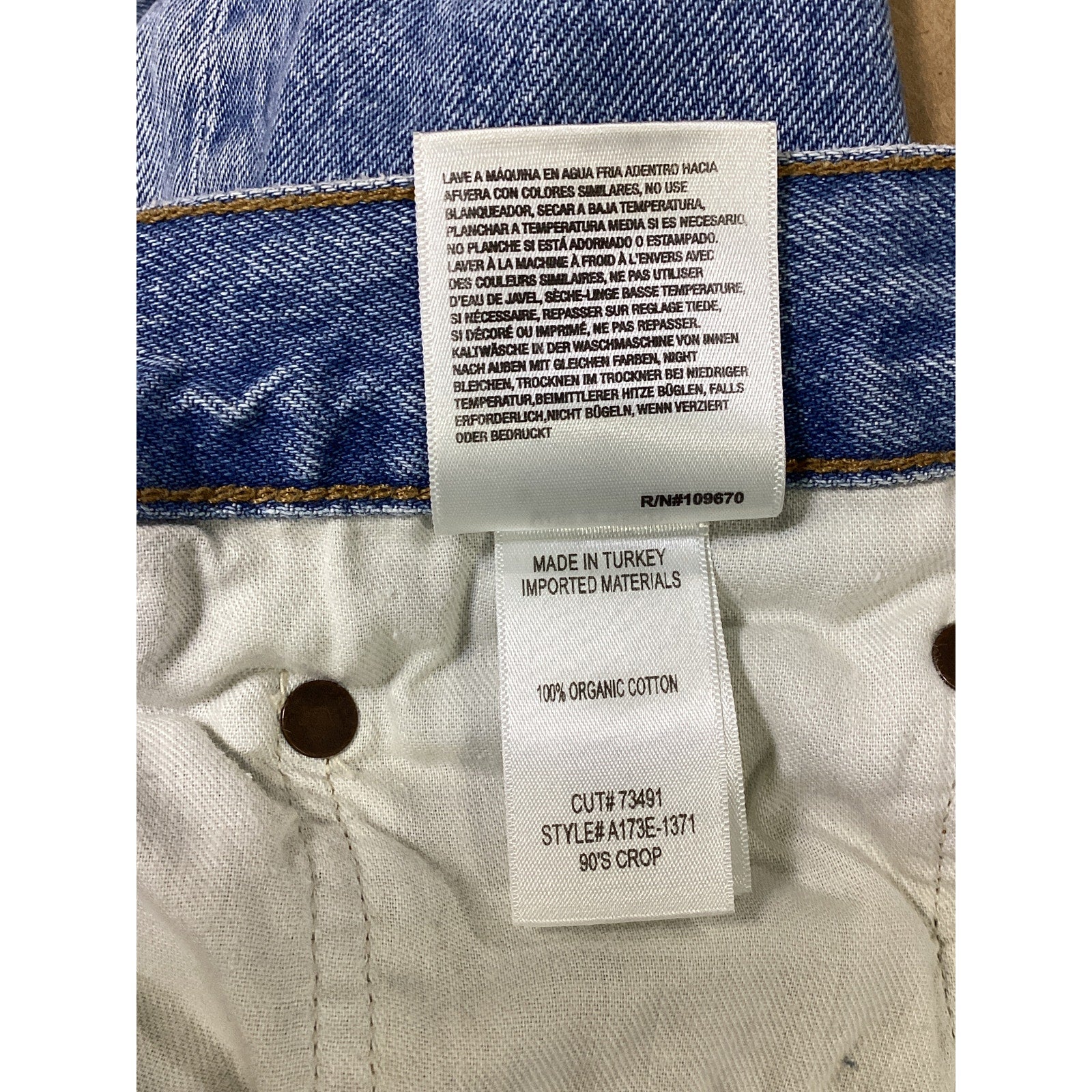 Agolde '90s' Blue Crop Denim Jeans Size 31