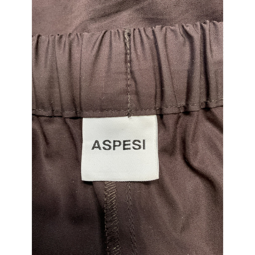 Aspesi Elastic-Waist Black Cotton Wide-Leg Trousers Size 2