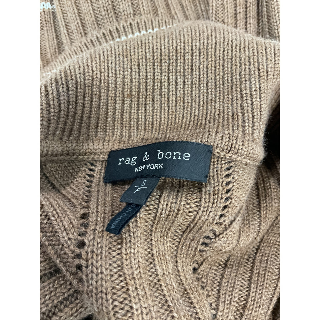 Rag & Bone 'Monti' Brown Stripe Polo Size S