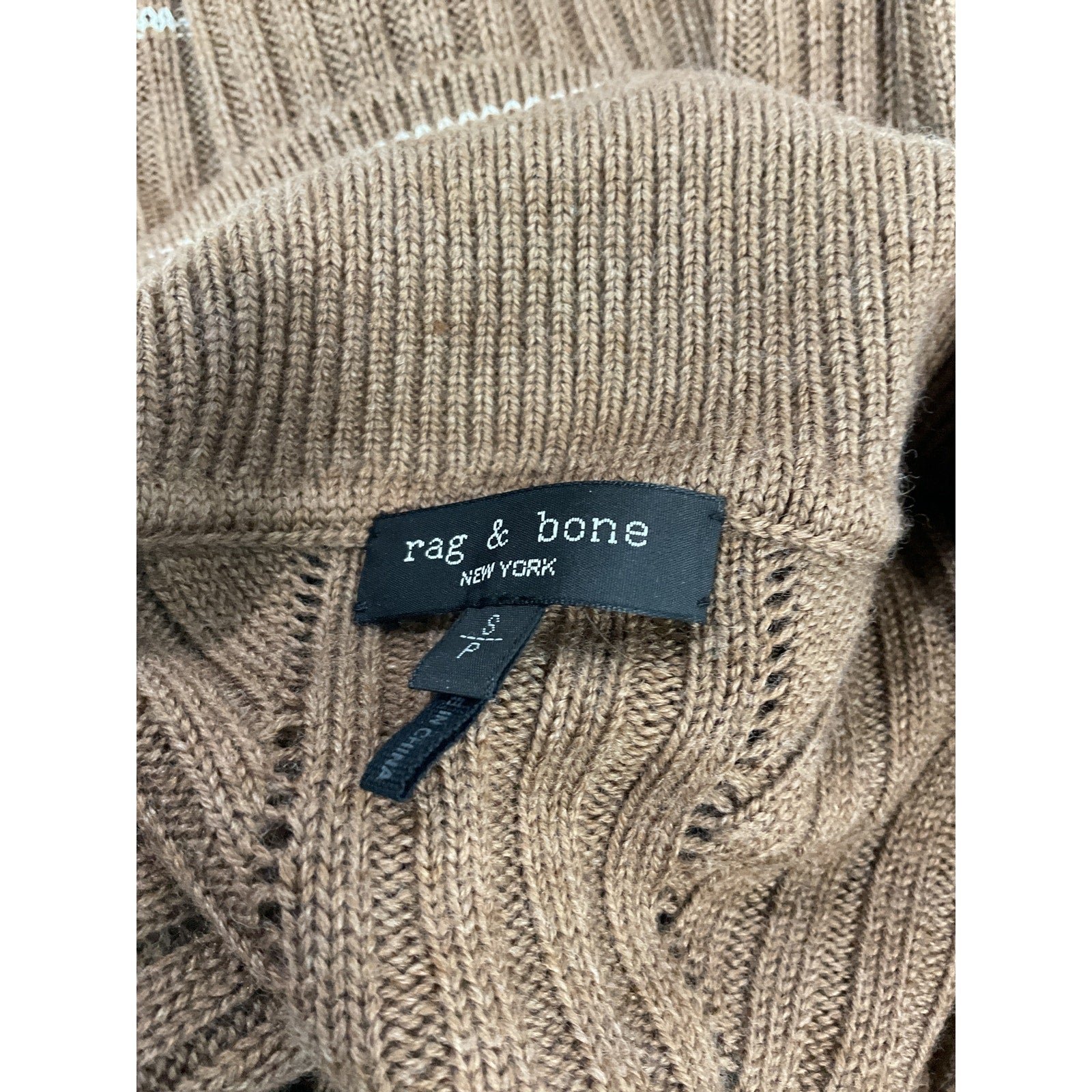 Rag & Bone 'Monti' Brown Stripe Polo Size S