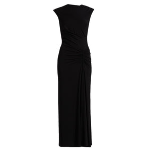 Simkhai Ruched Black Acacia Midi Dress Size XS