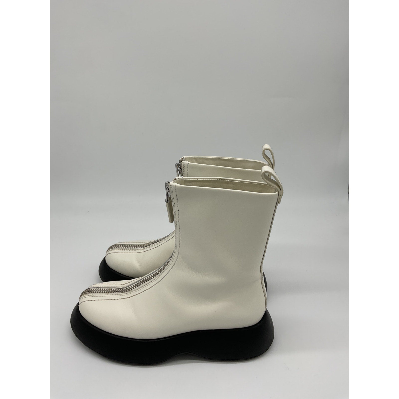 3.1 Phillip Lim 'Mercer' White Leather Ankle Boots Size OS