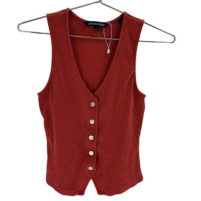 Veronica Beard Ribbed Red Hoorne Tank Top Size XS