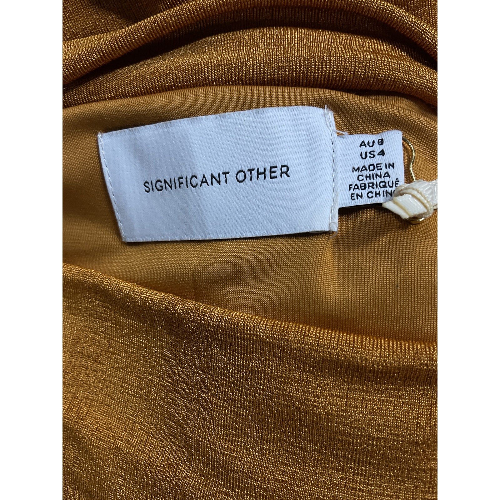 Significant Other 'Ivy Turmeric' Brown Long Sleeve Midi Dress Size 4