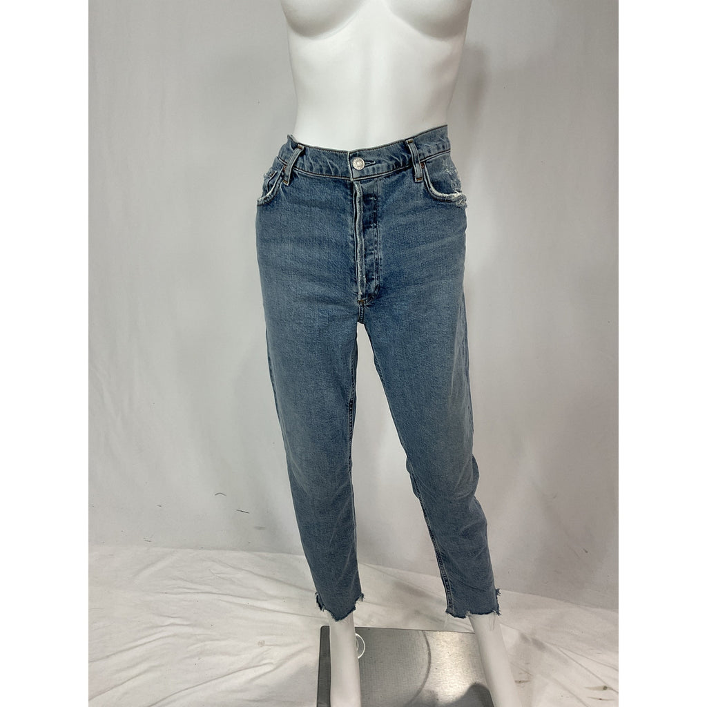 Agolde 'Nico' Blue High Rise Slim Fit Denim Jeans Size 30