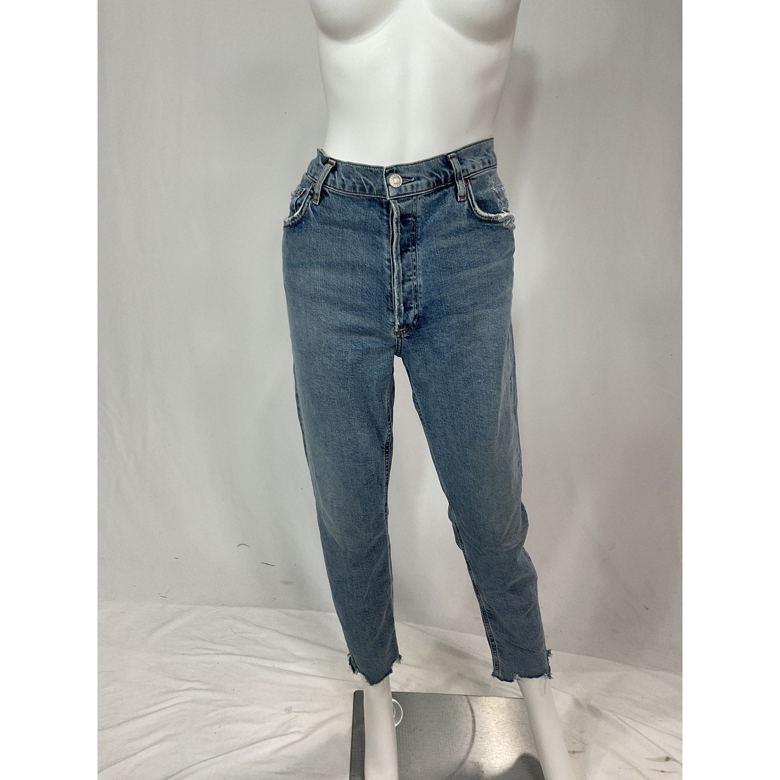 Agolde 'Nico' Blue High Rise Slim Fit Denim Jeans Size 30