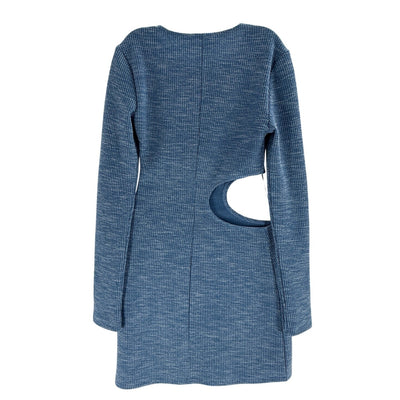 Reformation Ribbed Washed Blue Tracey Dress Size XS
