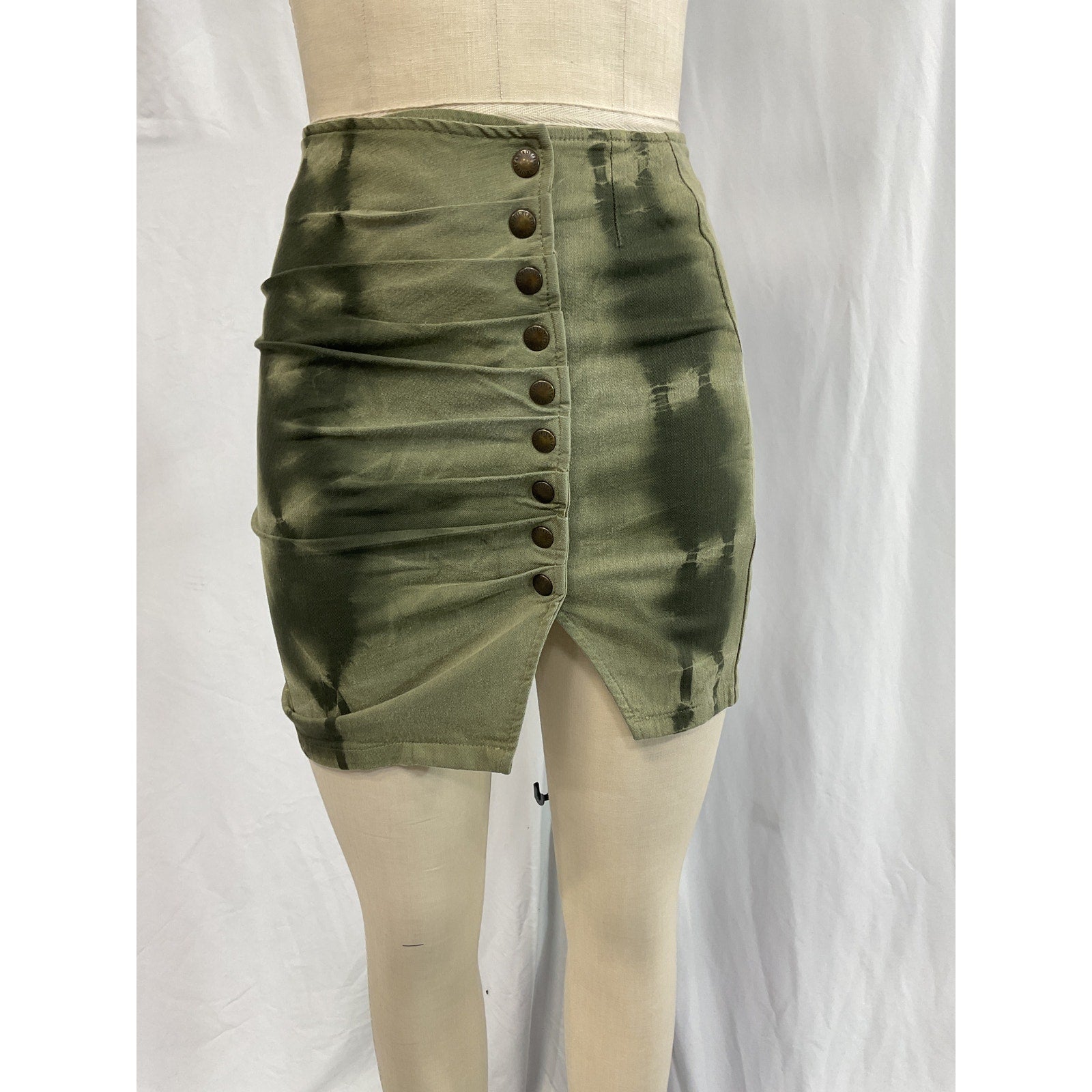Retrofete 'Willa' Green Cotton Twill Skirt Size XS