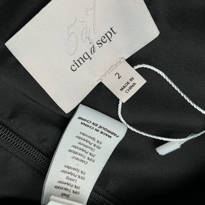 Cinq à Sept Contrast-Stitch Black Clarissa Dress Size 2