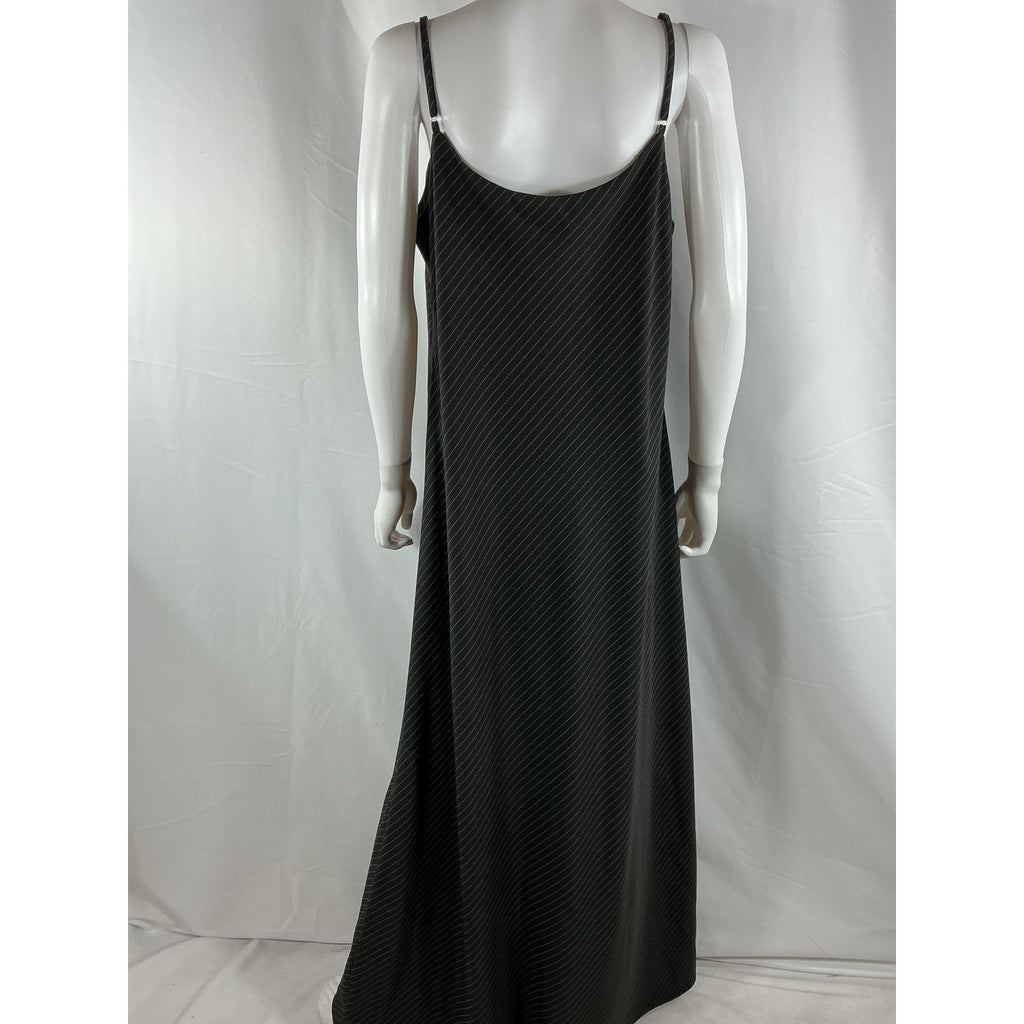 Dissh 'Diego' Black Polyester Pinstripe Maxi Dress Size 12