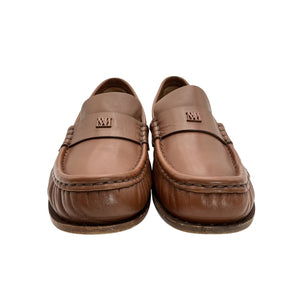 Max Mara Classic Brown Monogram Loafers Size 39 EU / US 9