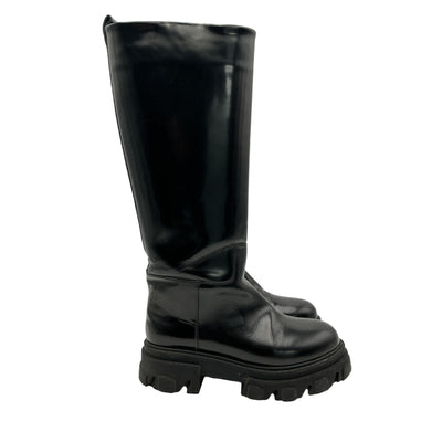 Gia Borghini Sleek Black Perni 7 Knee High Leather Boots Size 7