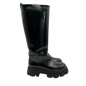 Gia Borghini Sleek Black Perni 7 Knee High Leather Boots Size 7