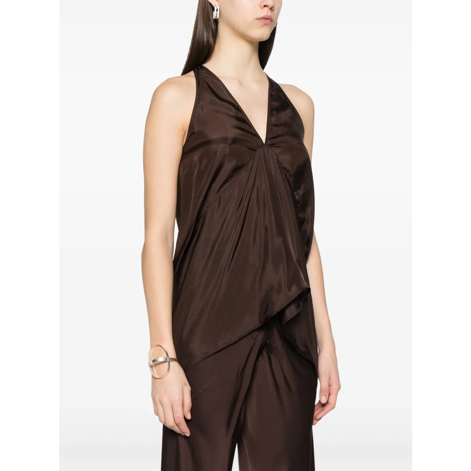 Rick Owens 'Kite' Brown Cupro Tank Top Size 38