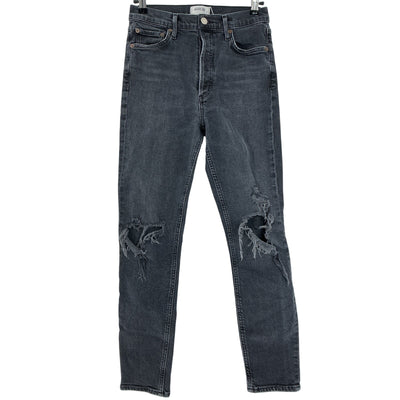 Agolde Distressed Black Nico High Rise Slim Denim Jeans Size 27