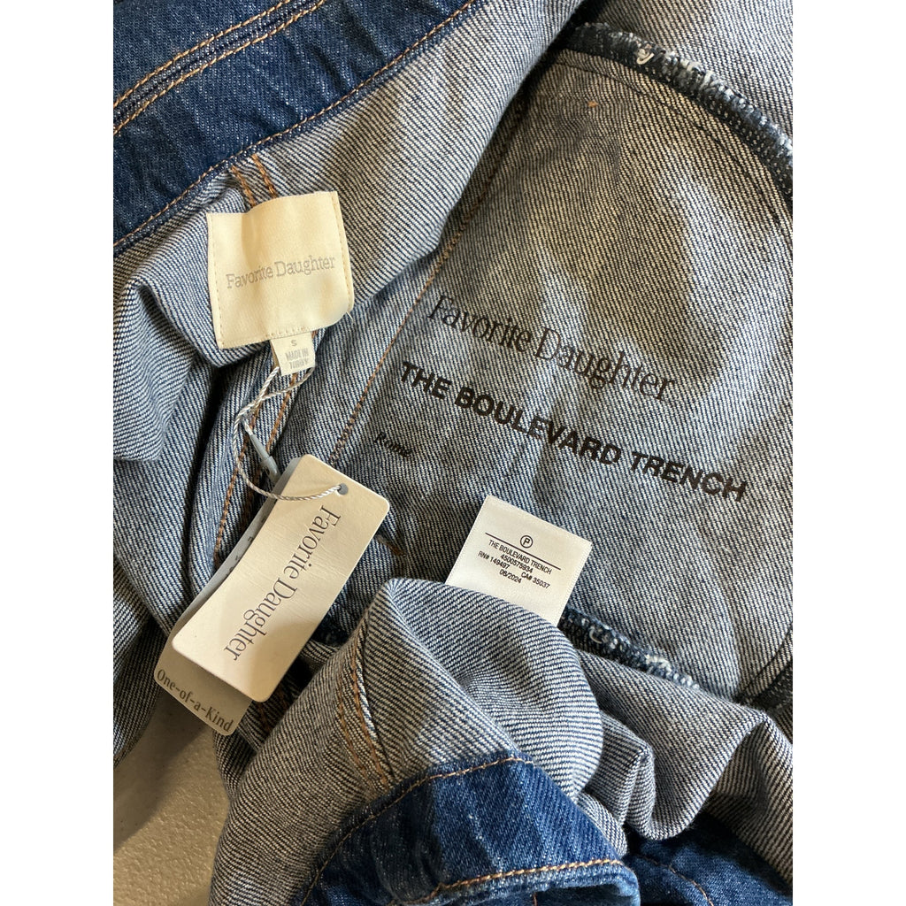 Favorite Daughter 'The Boulevard' Blue Cotton Trench Size M - NWT
