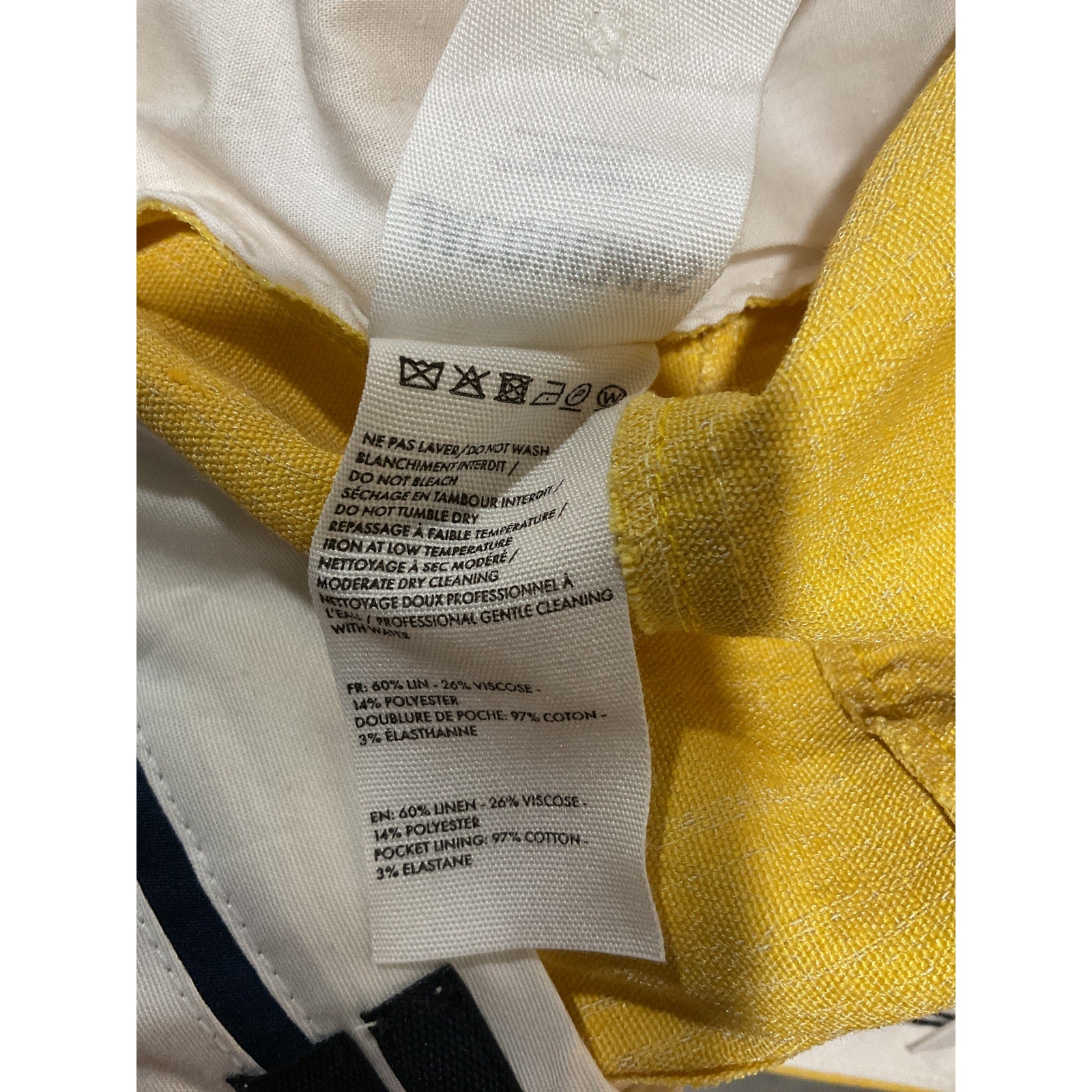 Jacquemus 'Le' Yellow Linen Pantalon Sauge Linen-Blend Pants Size 36 - NWT
